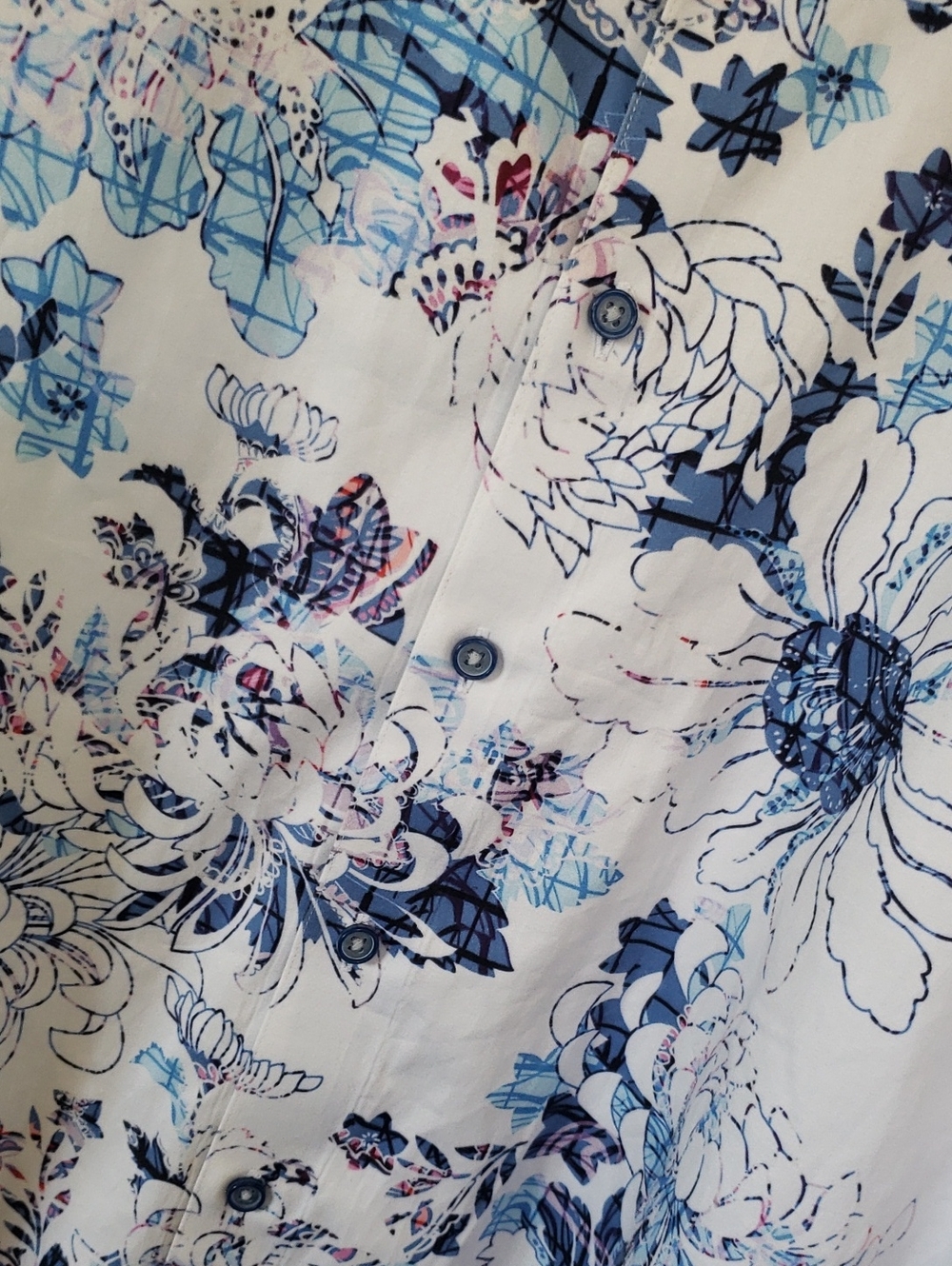 Robert Graham Men’s Blue Floral Button-Up Shirt Jacket M - Picture 2 of 7
